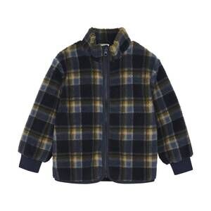 NEW MINYMO boy's teddy jacket in parisian night plaid
